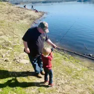 Mike and Weston Trout Fishing